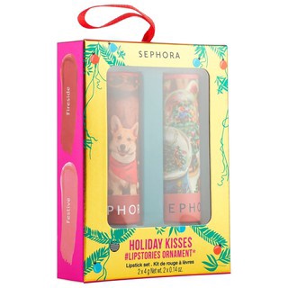 Set son Sephora Holiday Kisses Lipstories Lipstick Ornament