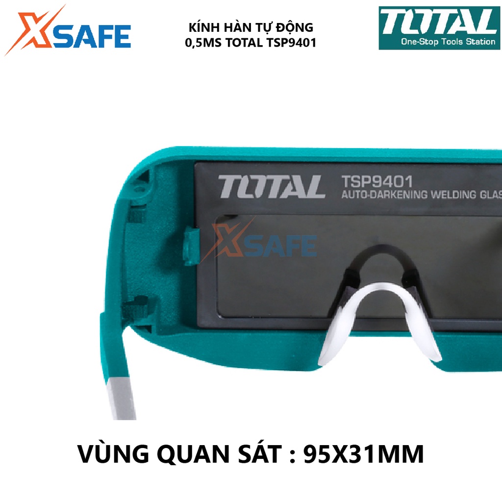 Kính hàn điện tử TOTAL TSP9401 Kính hàn tự động cảm biến ánh sáng, bảo vệ mắt khi hàn sửa chữa đồ dùng, đồ điện tử