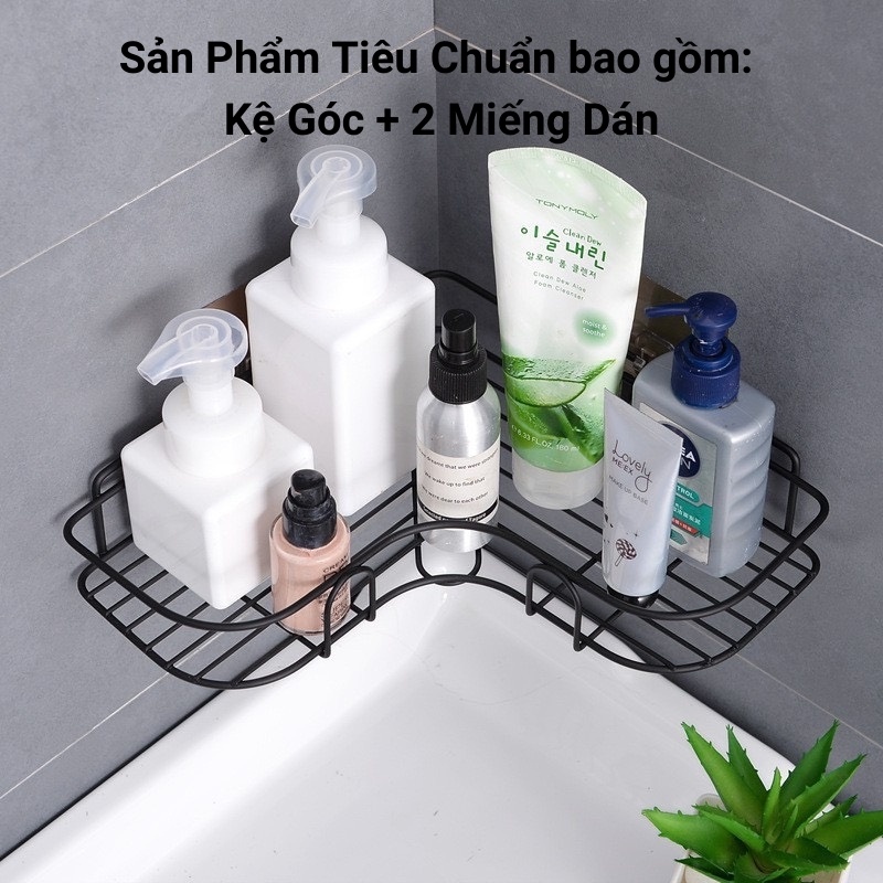 Kệ góc để đồ nhà tắm inox dán tường siêu dính thông minh treo tường phòng tắm đa năng tiện dụng