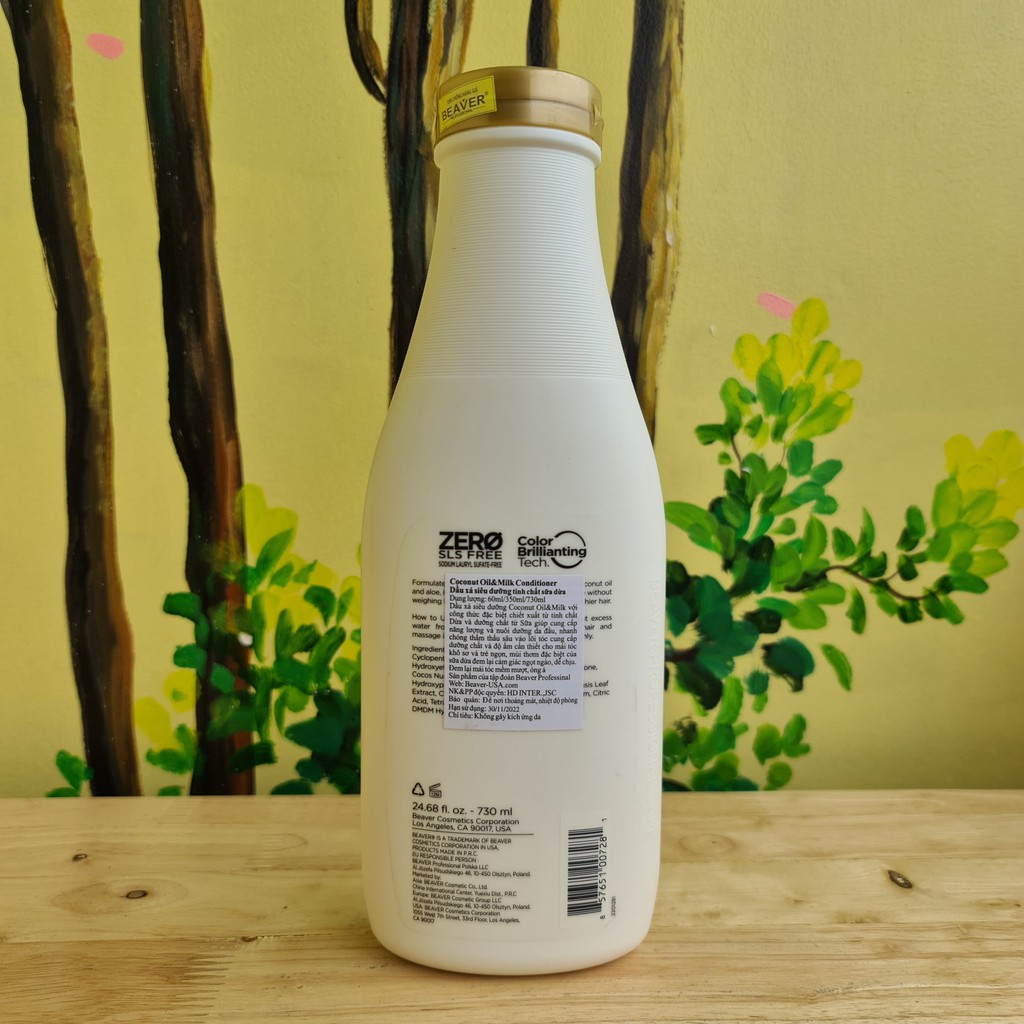 DẦU GỘI XẢ SIÊU DƯỠNG TINH CHẤT DỪA BEAVER COCONUT OIL & MILK 350ML*2