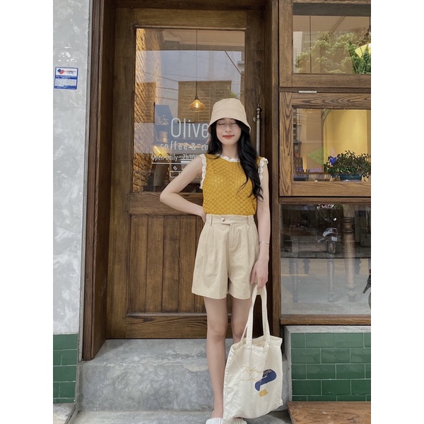 Áo Tanktop len viền màu