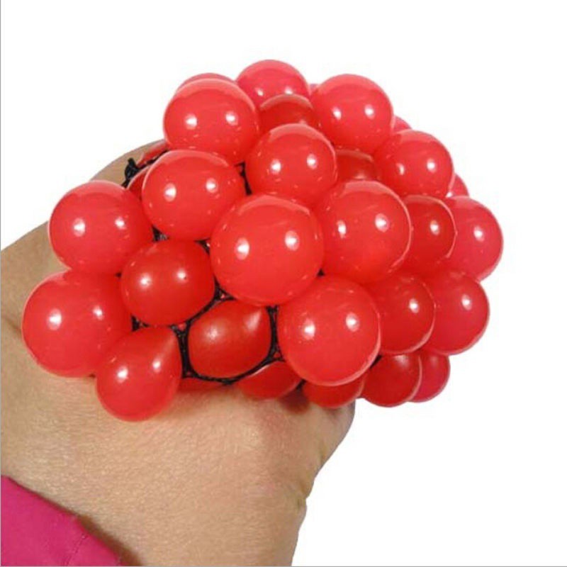 Squishy Mesh Ball Grape Squeeze Toy Gag Gift Novelty in Sensory Fruity Kid Play