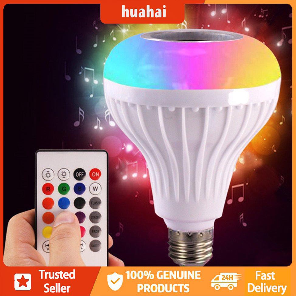 E27 Điều khiển từ xa không dây Bóng đèn âm thanh 12W 220V RGB Máy nghe nhạc ánh sáng bóng đèn RGB