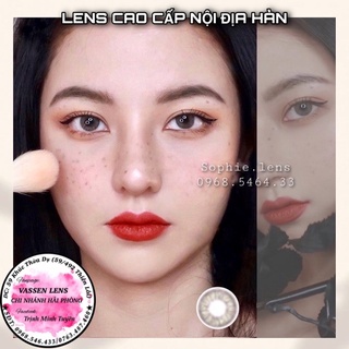 [LENS CAO CẤP] màu nâu latte full cận 0-8 độ