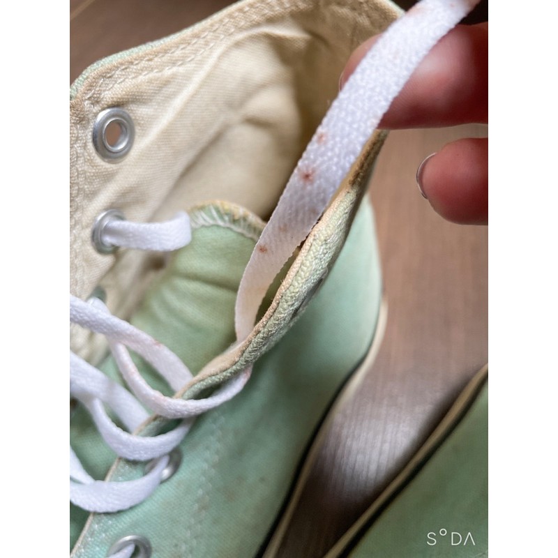 Pass lại giày converse xanh mint cổ cao