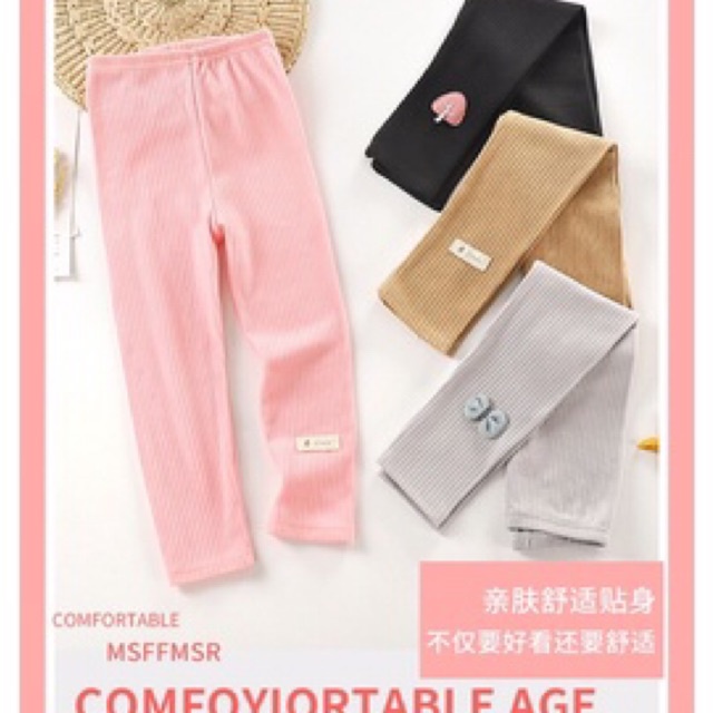 Quần Legging dài cho bé gái, co giãn mềm mại thoải mái