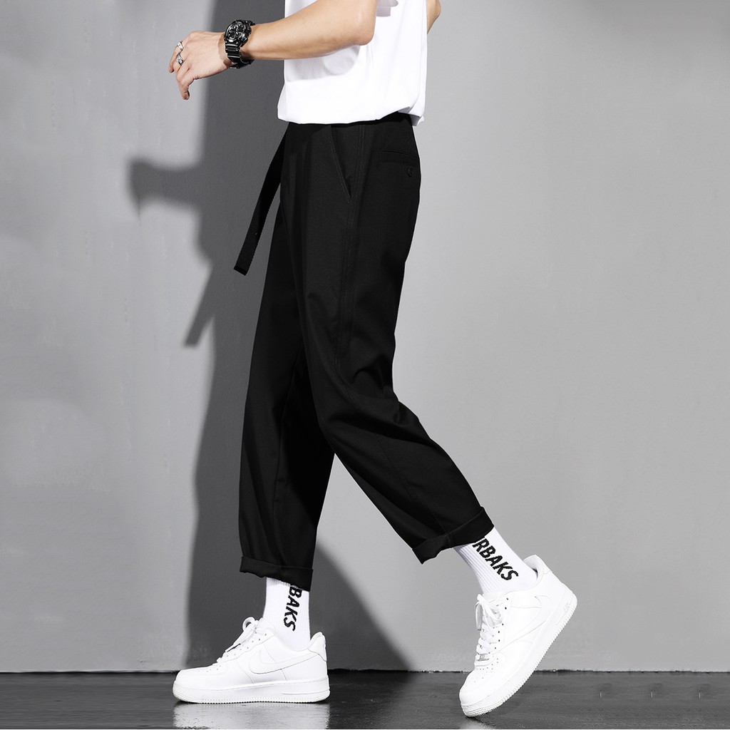 Quần Baggy Nam Kiểu Quần Tây Âu Chinos Trơn Đơn Giản Mặc Kiểu Xắn Gấu ZENKODLMEN JOGGER NAM 9000066C