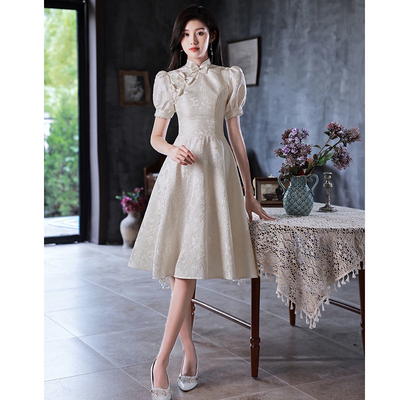 Iv Đầm Sườn Xám Nhỏ Nhắn Phong Cách Pháp Thời Trang Cao Cấp Dành Cho Nữ