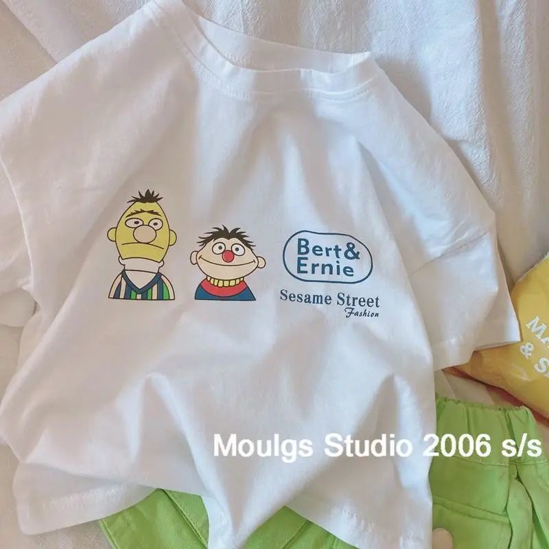 Áo Thun Cotton Ngắn Tay In Hoạt Hình Thời Trang Mùa Hè Hàn Quốc Dành Cho Bé Trai 2023