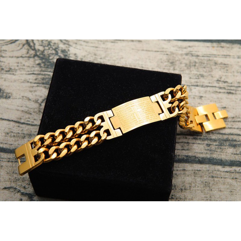 Lắc Tay Nam Dây Xích Bản To Titan Không Đen TT 1936