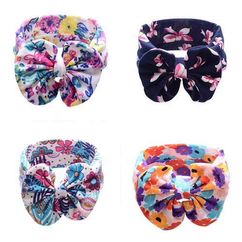 Băng Đô Nơ In Hoa Thời Trang Cho Bé