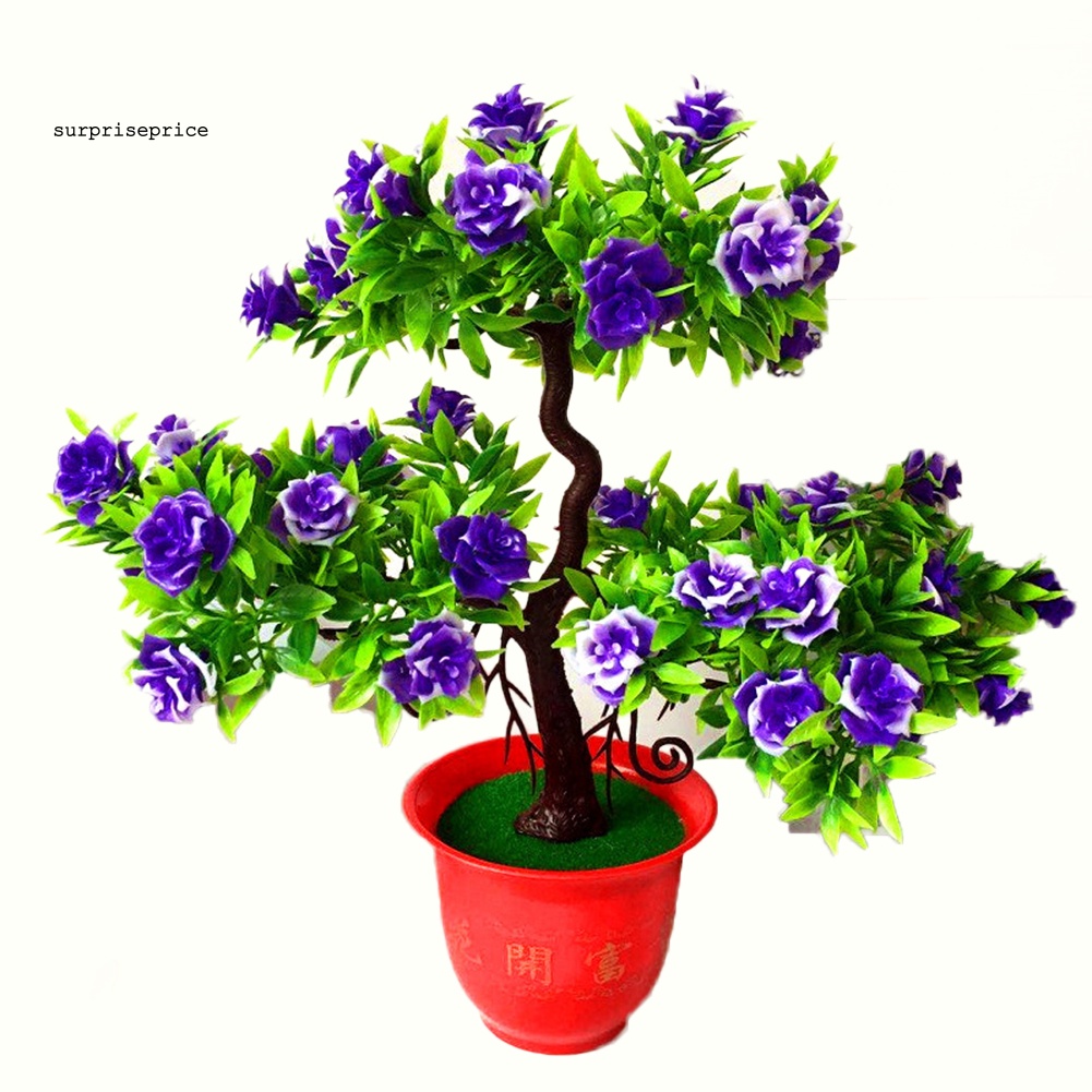 Chậu Cây Hoa Hồng Giả Trang Trí Nhà Cửa / Văn Phòng