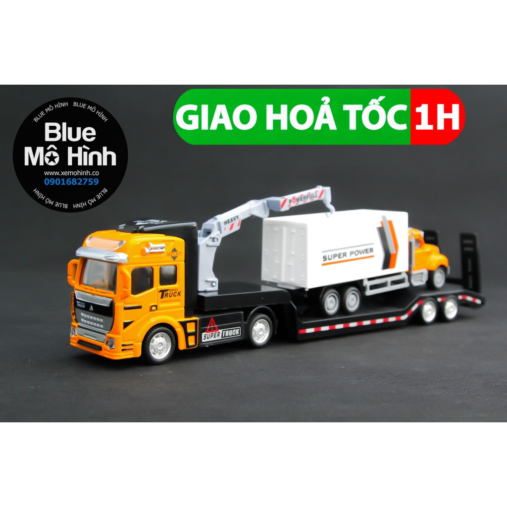 Xe mô hình xe cần cẩu container chở xe Super Power