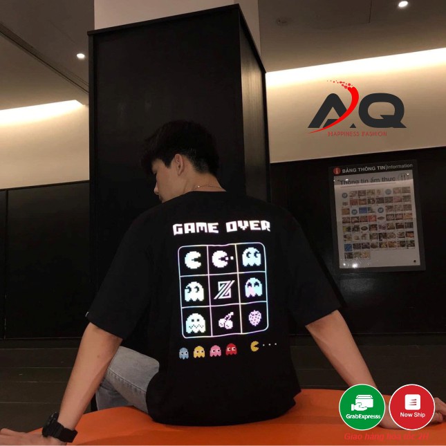 Áo Thun Phản Quang Game Over nam nữ Unisex freesize 45-65kg- AQ STORE
