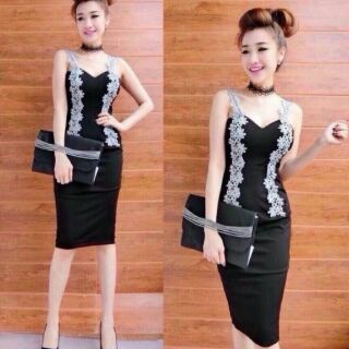 Đầm body phối ren