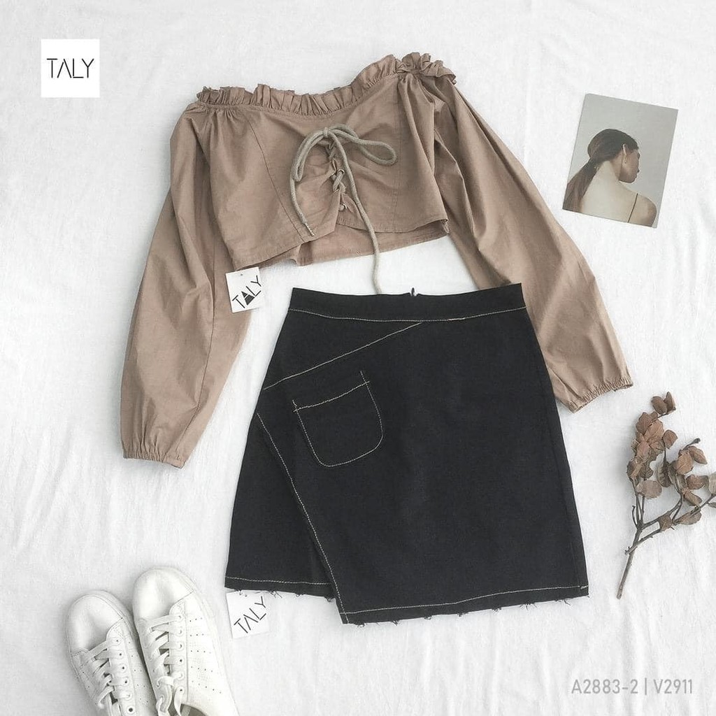 [Mã FADIRECT20 giảm 20K đơn 150K] Chân váy đắp chéo viền nổi V2911 TALY | BigBuy360 - bigbuy360.vn