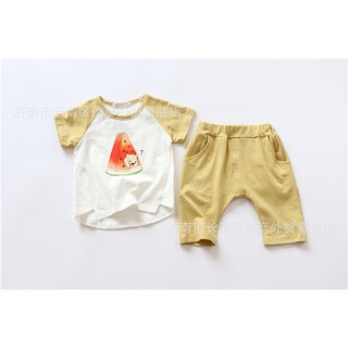 quần áo trẻ em quảng châu xuất khẩu, bộ đồ cotton bé trai/bé gái