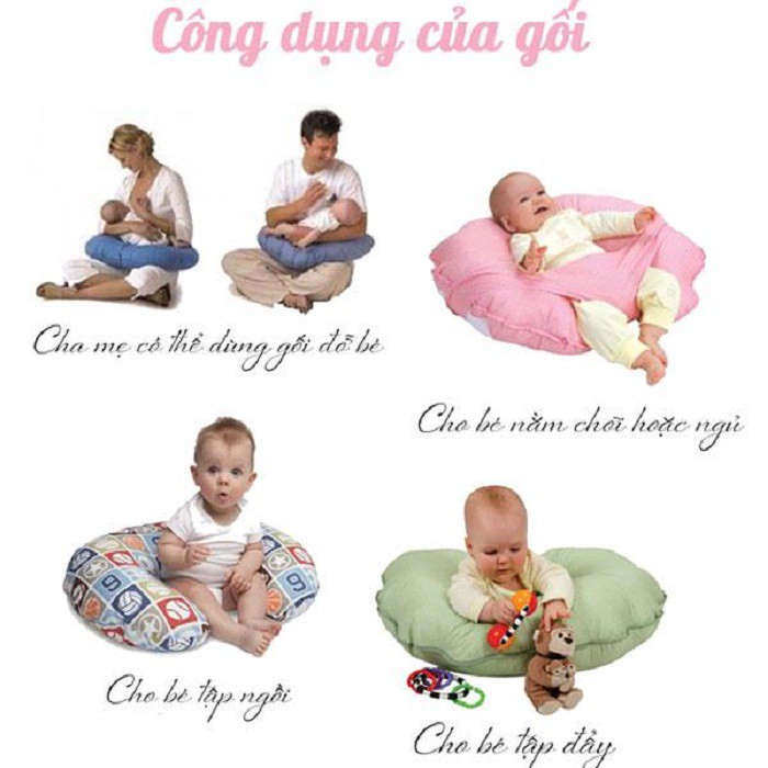 Gối chống trào ngược, nằm chơi, tập lẫy, tập ngồi cho bé - gối hỗ trợ mẹ cho bé bú - Gối đậu chữ C đa năng similac