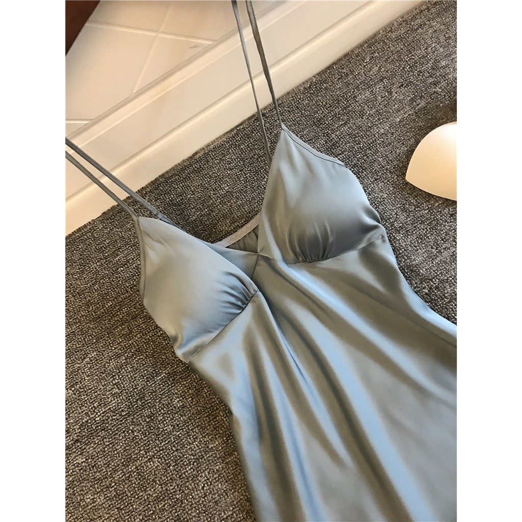 Váy Ngủ Lụa Hai Dây - Đầm Ngủ Lụa Ren Sexy Chất Liệu Lụa Mỏng Sling Có Đệm Ngực Nhẹ Nhàng Thoải Mãi Quyến Rũ VN004 [BINO | BigBuy360 - bigbuy360.vn
