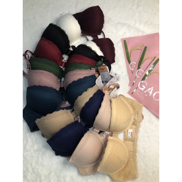 Áo lót nữ, áo ngực ren cài trước mút vừa 3cm cúp ngang nâng ngực nhẹ Lovely 556