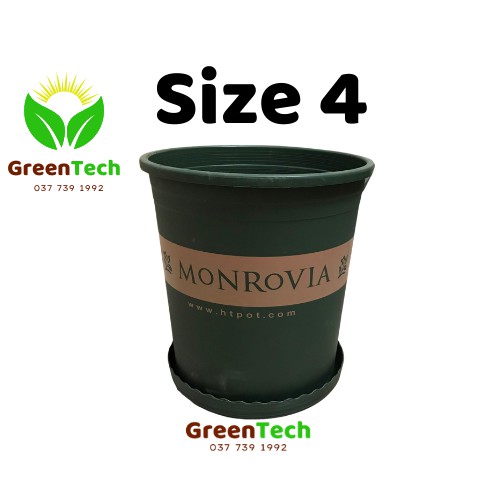 [ Giá Sỉ ] Chậu Nhựa Kèm Đĩa Lót MONROVIA 3GL ( Hàng Đẹp ) - Chậu Trồng Cây Cảnh, Hoa