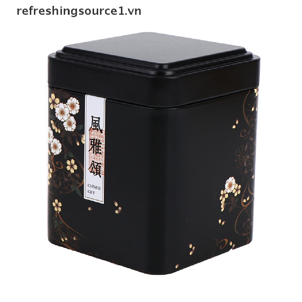 Hộp Thiếc Hình Vuông Đựng Trà / Kẹo / Trái Cây Phong Cách vintage