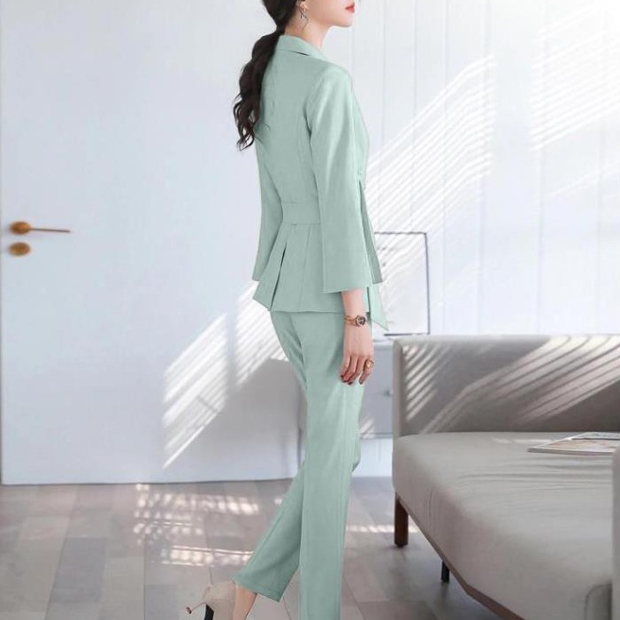 Sét Vest Tay Xẻ Công Sở Sang Chảnh - Bộ Vest Nữ Quần Dài Tay Lỡ Kaki Lụa Hàng nhập QUảng Châu Cao Cấp | BigBuy360 - bigbuy360.vn