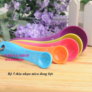 Bộ 5 cái thìa đong bột nhựa mica