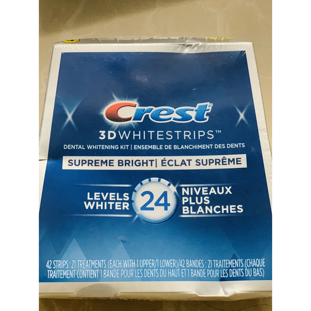 Miếng dán trắng răng Crest 3D whitestrips nguyên hộp