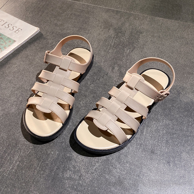 IELGY Giày sandal  đế mềm phong cách La Mã đơn giản cho nữ