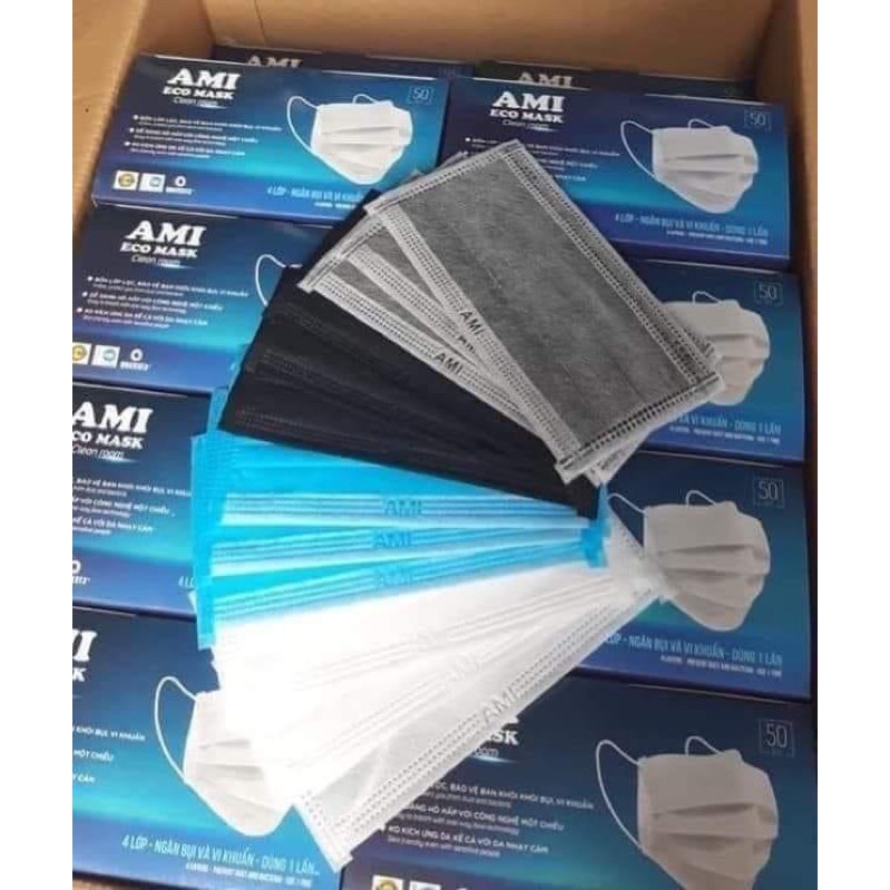Khẩu trang y tế 4 lớp ami hộp 50 chiếc