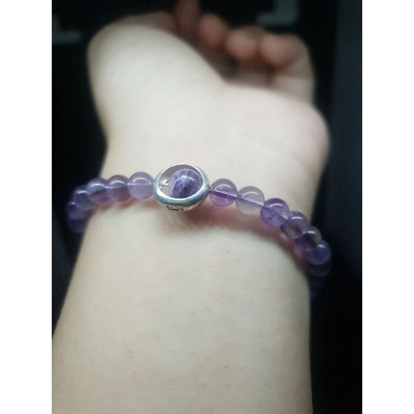 Lắc tay bạc Amethyst phối Charoite