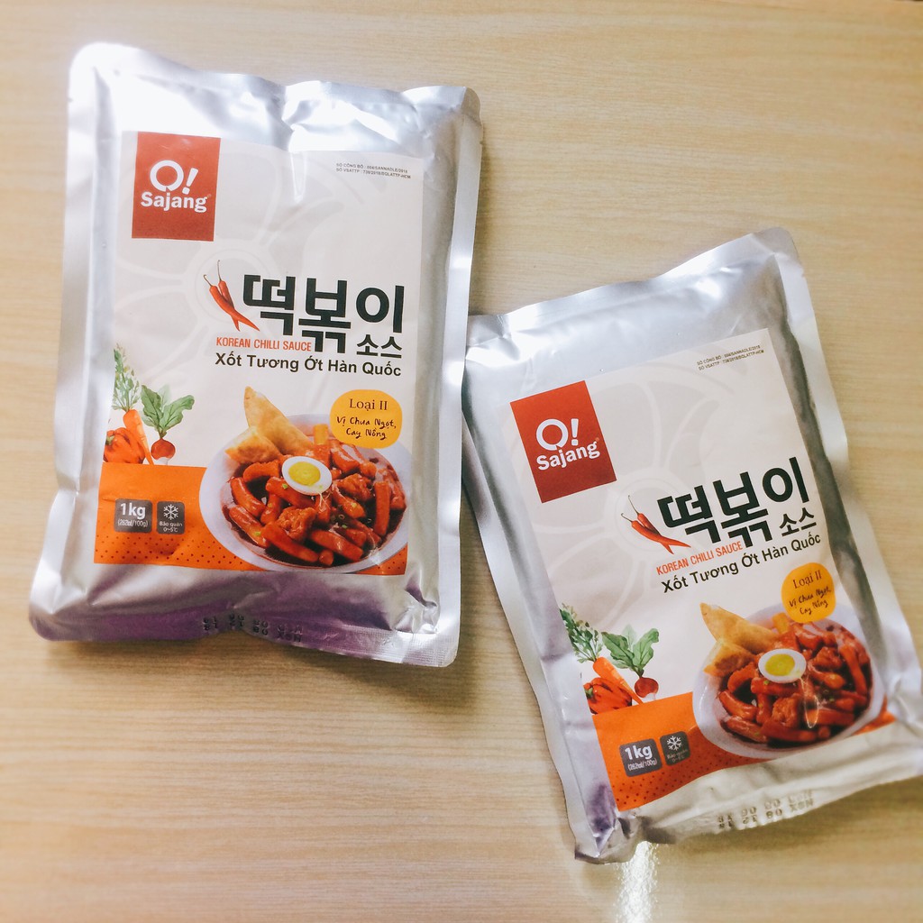 Combo 1kg bánh ống và 1kg bánh thỏi kèm gói 500g sốt Osajang Hàn Quốc