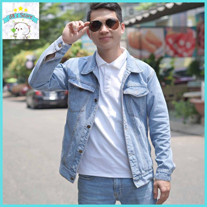 Áo khoác jean nam lịch lãm 68's Store cao cấp form body phong cách thời trang jean đơn giản sang trọng