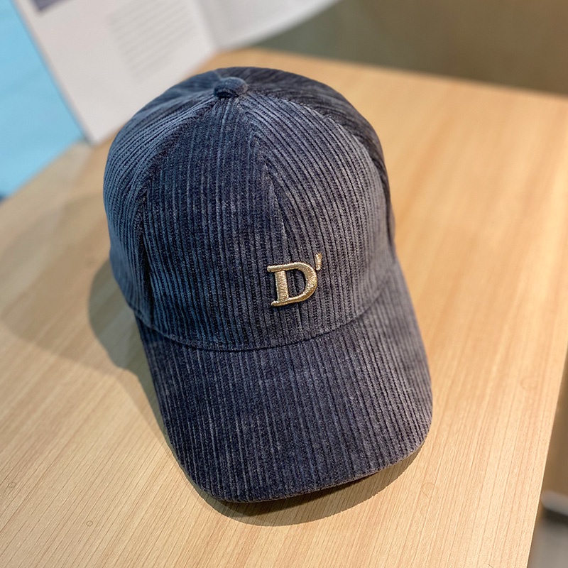 Mũ Lưỡi Trai Vải Nhung Thêu Chữ D Phong Cách Hàn Quốc Thời Trang Mùa Thu