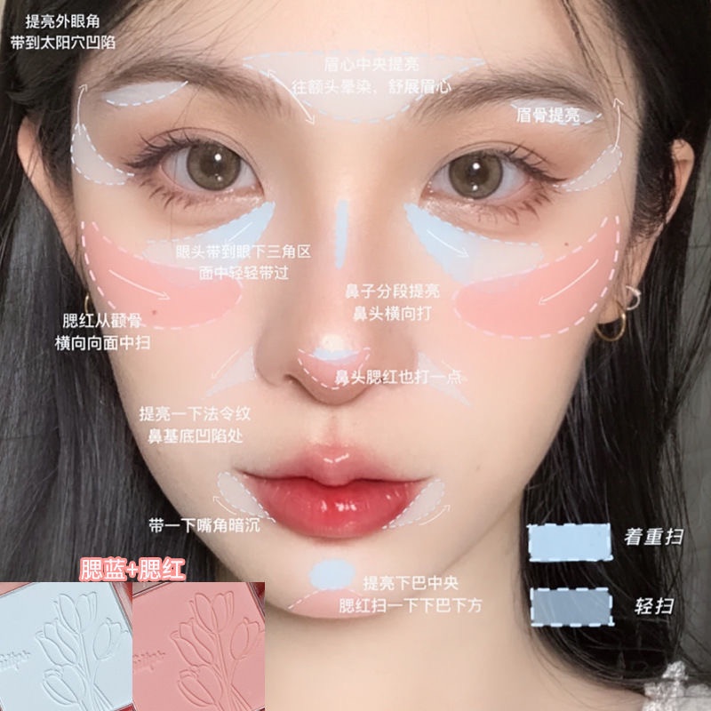 Phấn Má Hồng Màu Đào Mềm Mịn Trang Điểm Tự Nhiên Lâu Trôi