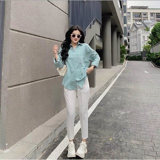 Áo Sơ Mi Tay Dài Form Rộng Basic