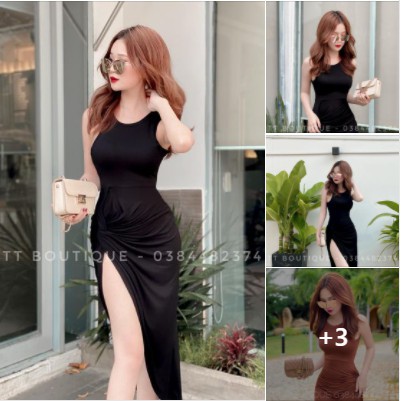 Đầm Body Xoắn Đùi Xẻ Tà Thun Borip Thích Hợp Mặc Đi Tiệc Đi Làm Đi Chơi Phù Hợp Với Mọi Phong Cách | BigBuy360 - bigbuy360.vn