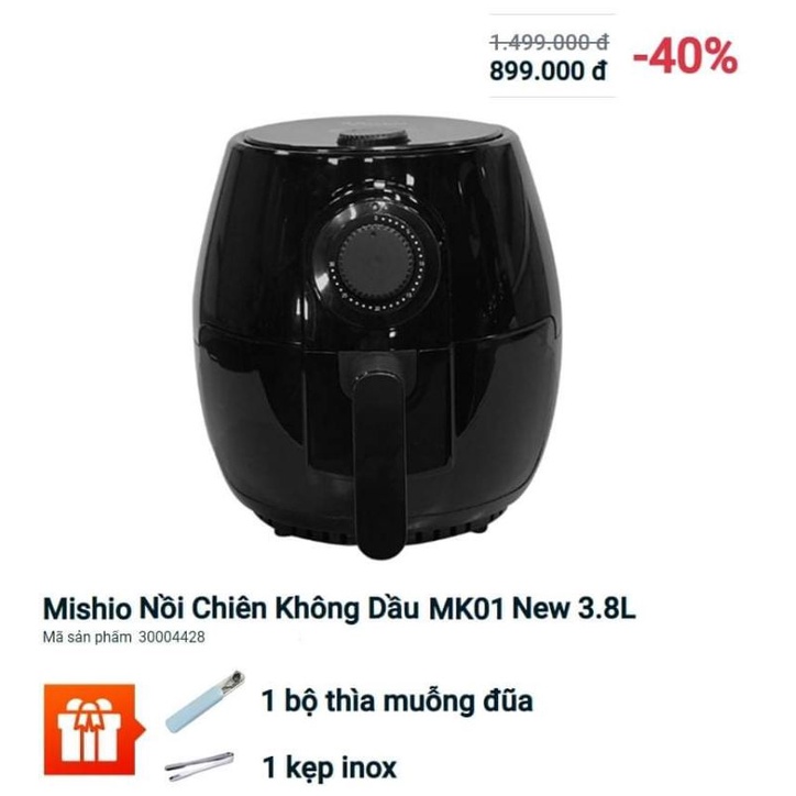 Nồi Chiên Không Dùng Dầu Mk01New Dung Tích 3.8L Bảo Hành 18 Tháng