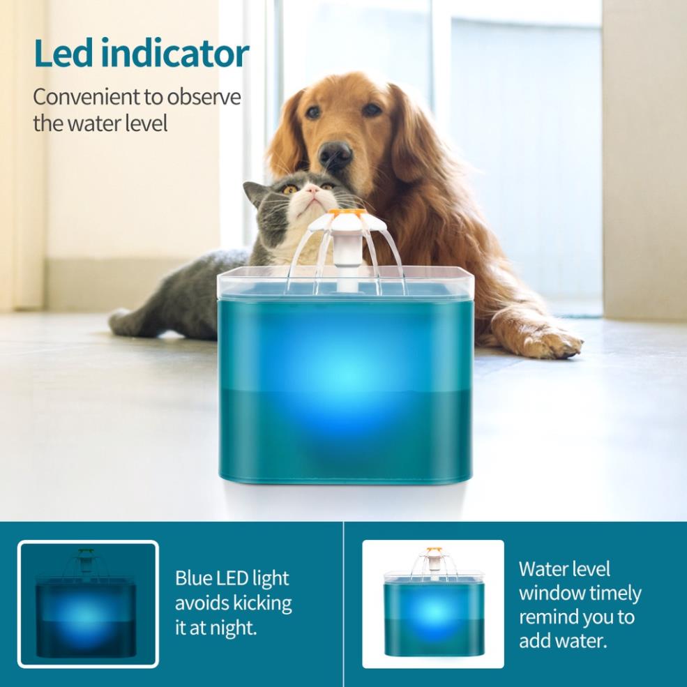 Máy Lọc Nước cho mèo chó 3L - Máy Uống Nước Tự Động Cho Chó Mèo Kèm Lõi Lọc Than Hoạt Tính Dành Cho Thú Cưng
