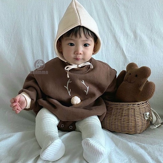 Áo Hoodie Nỉ Bông Cho Bé Chất Dày Dặn Hình Tuần Lộc Cực Yêu [Tặng kèm mũ]