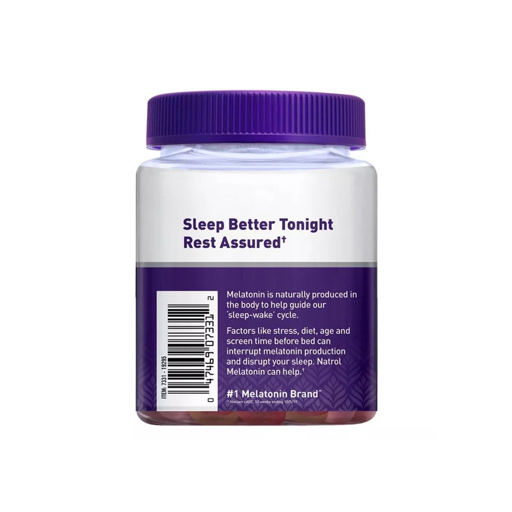 Kẹo Dẻo Giúp Ngủ Ngon Natrol Gummies Melatonin 10mg 90 Viên