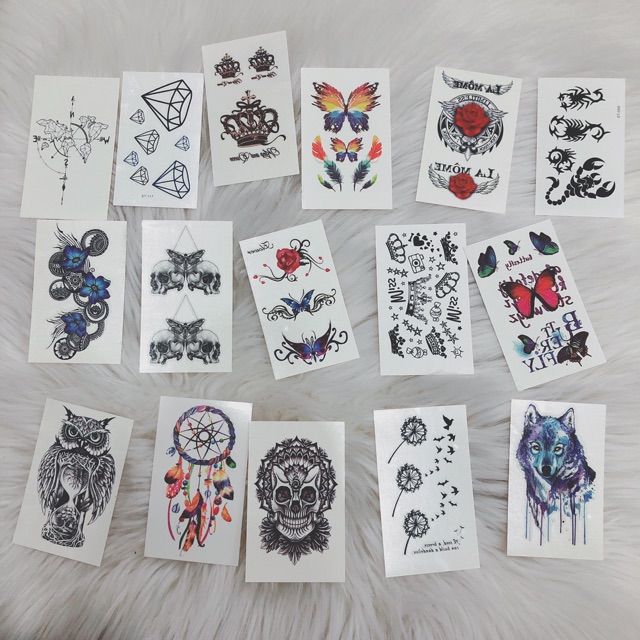 Set 16 tấm hình xăm dán giá 30k - tattoo