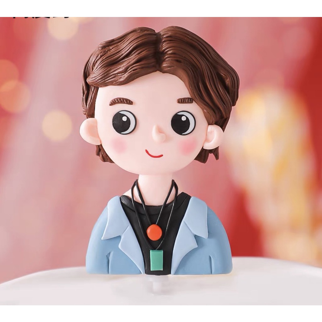 Tượng chàng trai,cô gái áo XANH ĐEN (silicon)