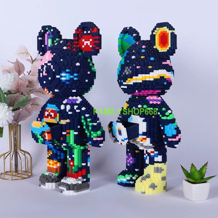 Xếp hình le.go Gấu Bearbrick 45cm Đồ chơi lắp ráp mô hình cỡ lớn Hàng Đẹp bear bricK