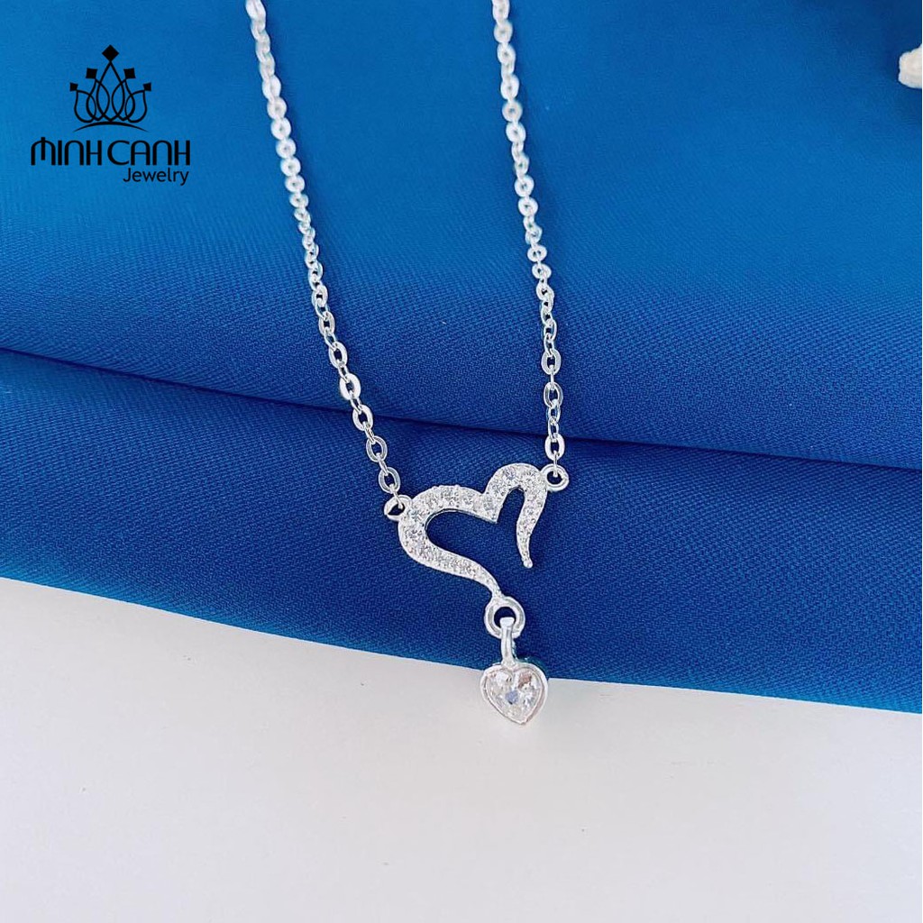 Dây Chuyền Bạc Trái Tim Treo Đá Nhỏ - Minh Canh Jewelry