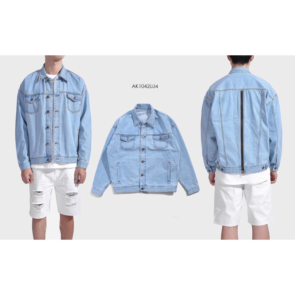 AK10420-34 , Áo Khoác Jean Xệ Vai + ZIP lưng Phong Cách💖đẹpcháyhàng vài mã rồi anh em💖