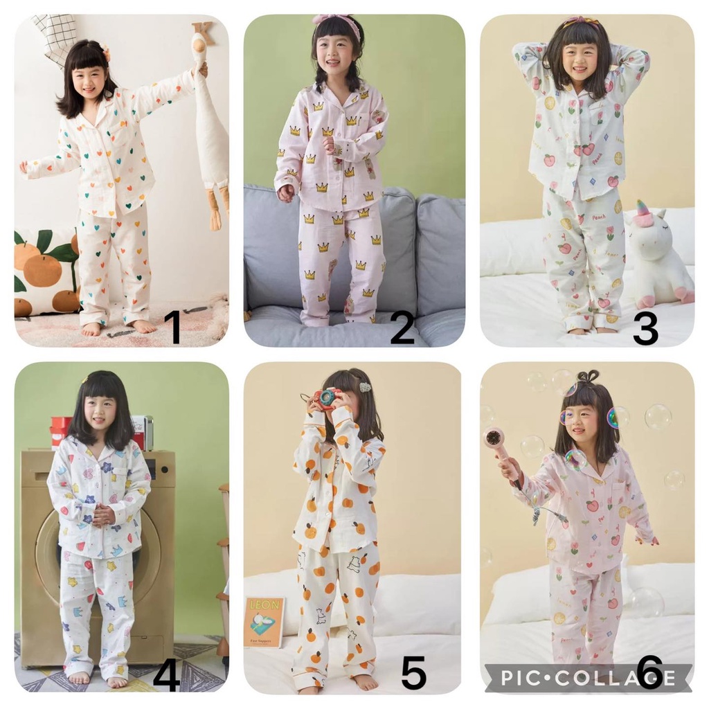 Bộ Pijama thô xuất hàn , đồ ngủ cực xịn cho bé gái