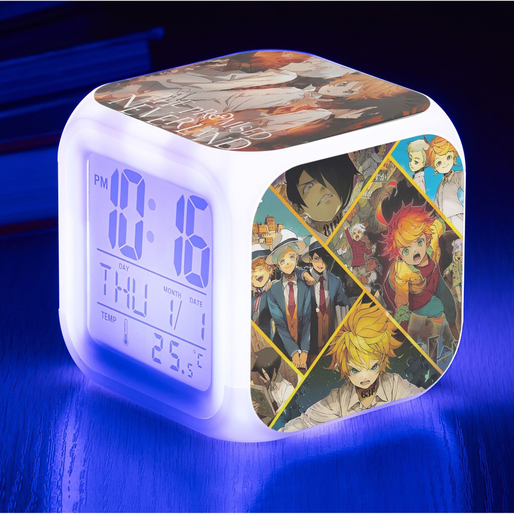 Đồng hồ LED báo thức The Promised Neverland - Miền Đất Hứa (tặng kèm pin)