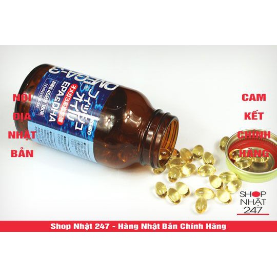 Dầu cá Omega 3 Orihiro fish oil, Omega 3 EPA & DHA Orihiro 180 viên Nhật Bản